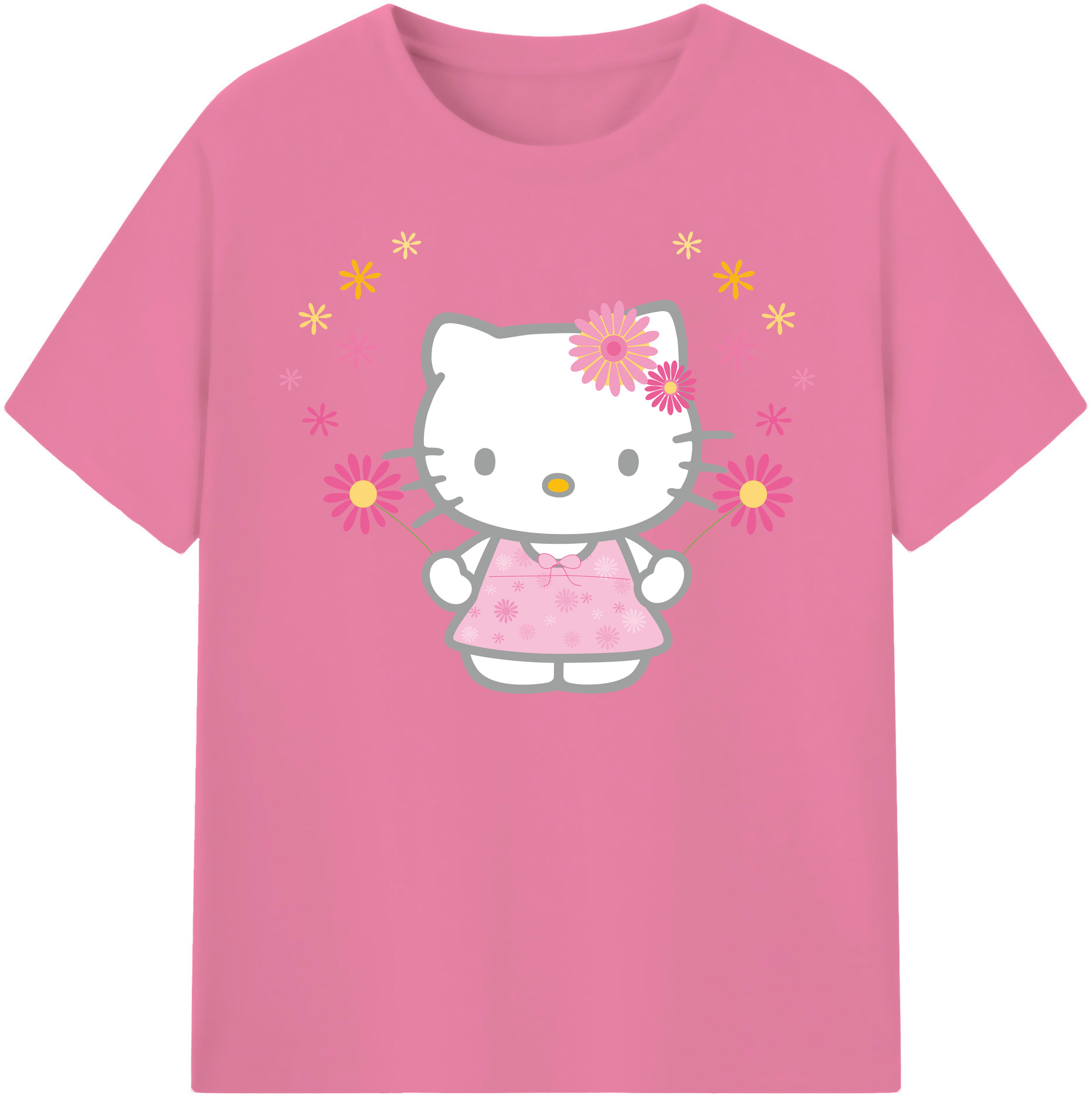 （画像用） Hello Kitty ハローキティ 綿100％半袖Tシャツ（フロントプリント）
